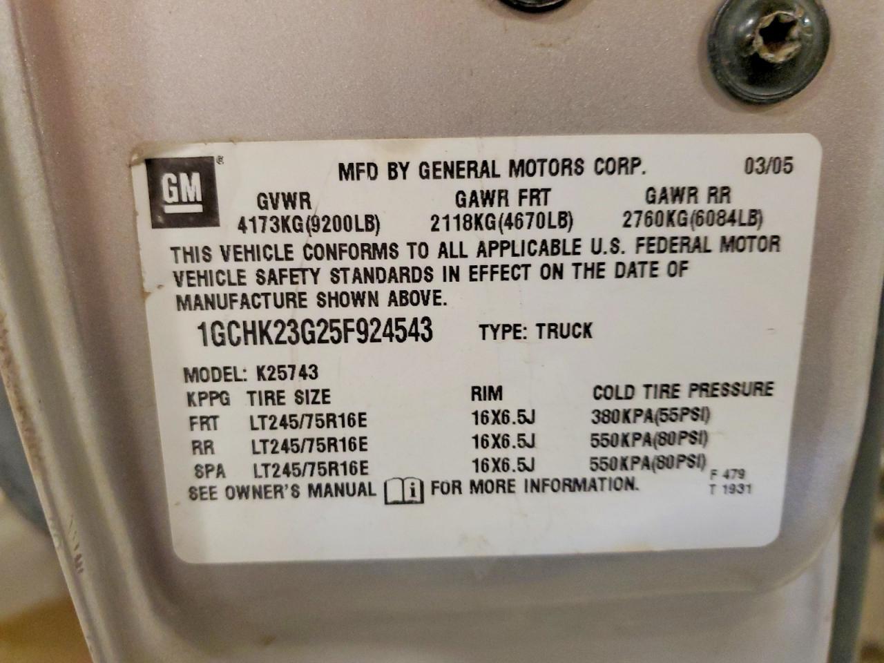 2005 CHEVROLET Silverado 2500