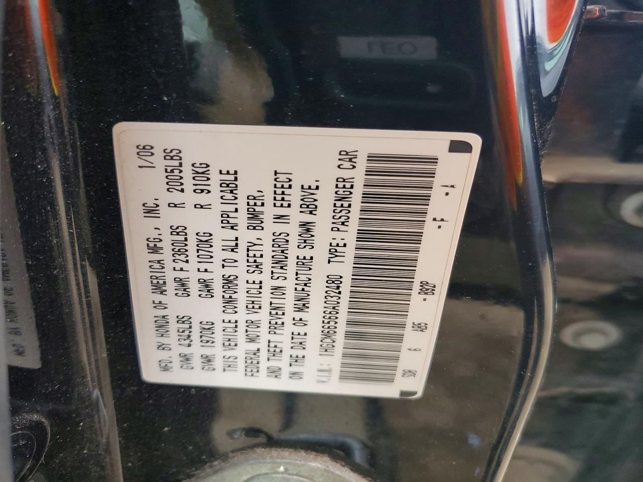 2006 HONDA ACCORD
