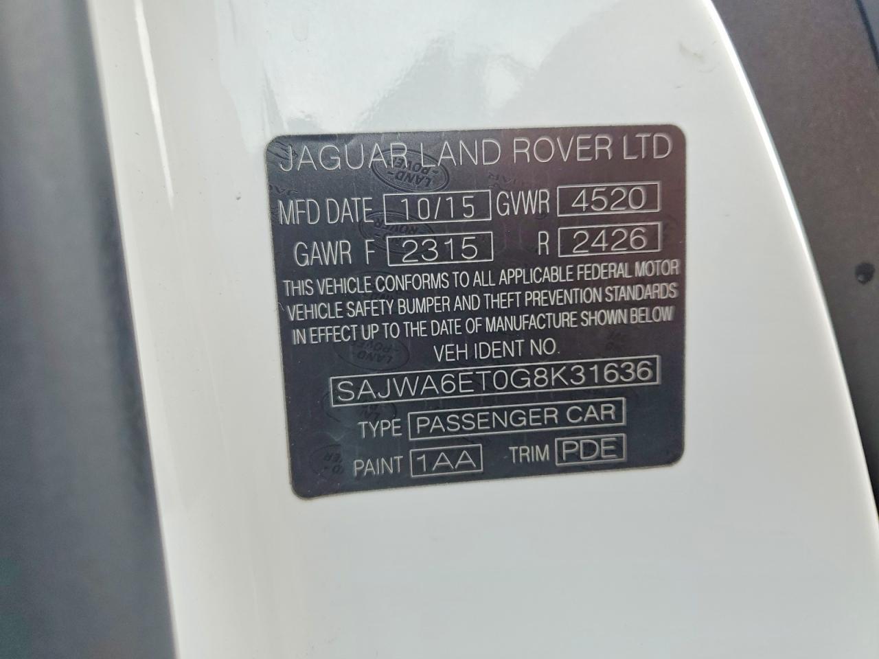 2016 JAGUAR F-Type