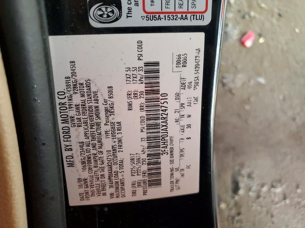 2010 FORD FUSION