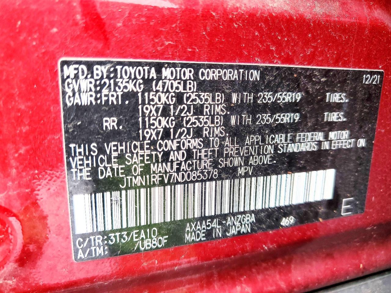 2022 TOYOTA RAV4