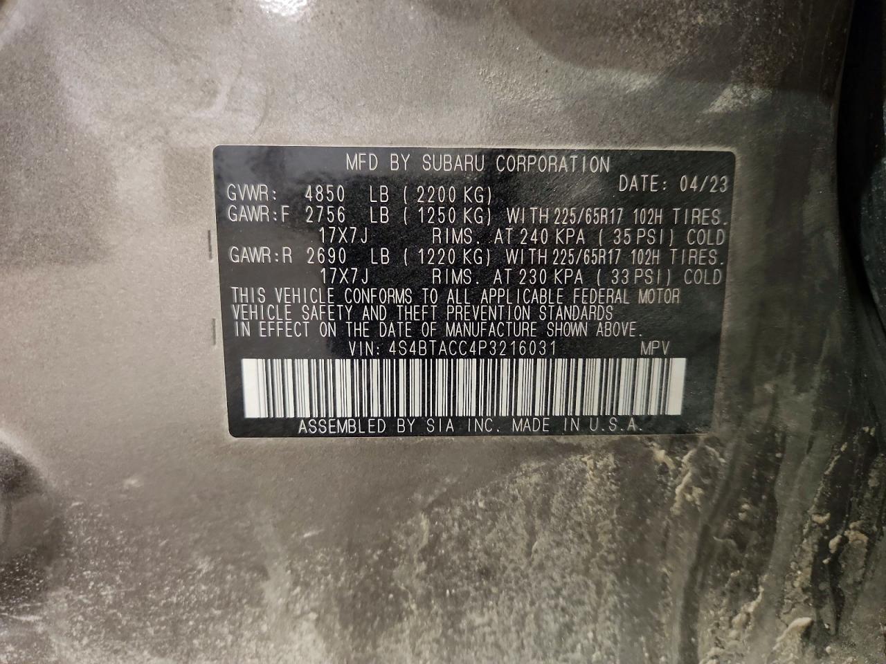 2023 SUBARU Outback