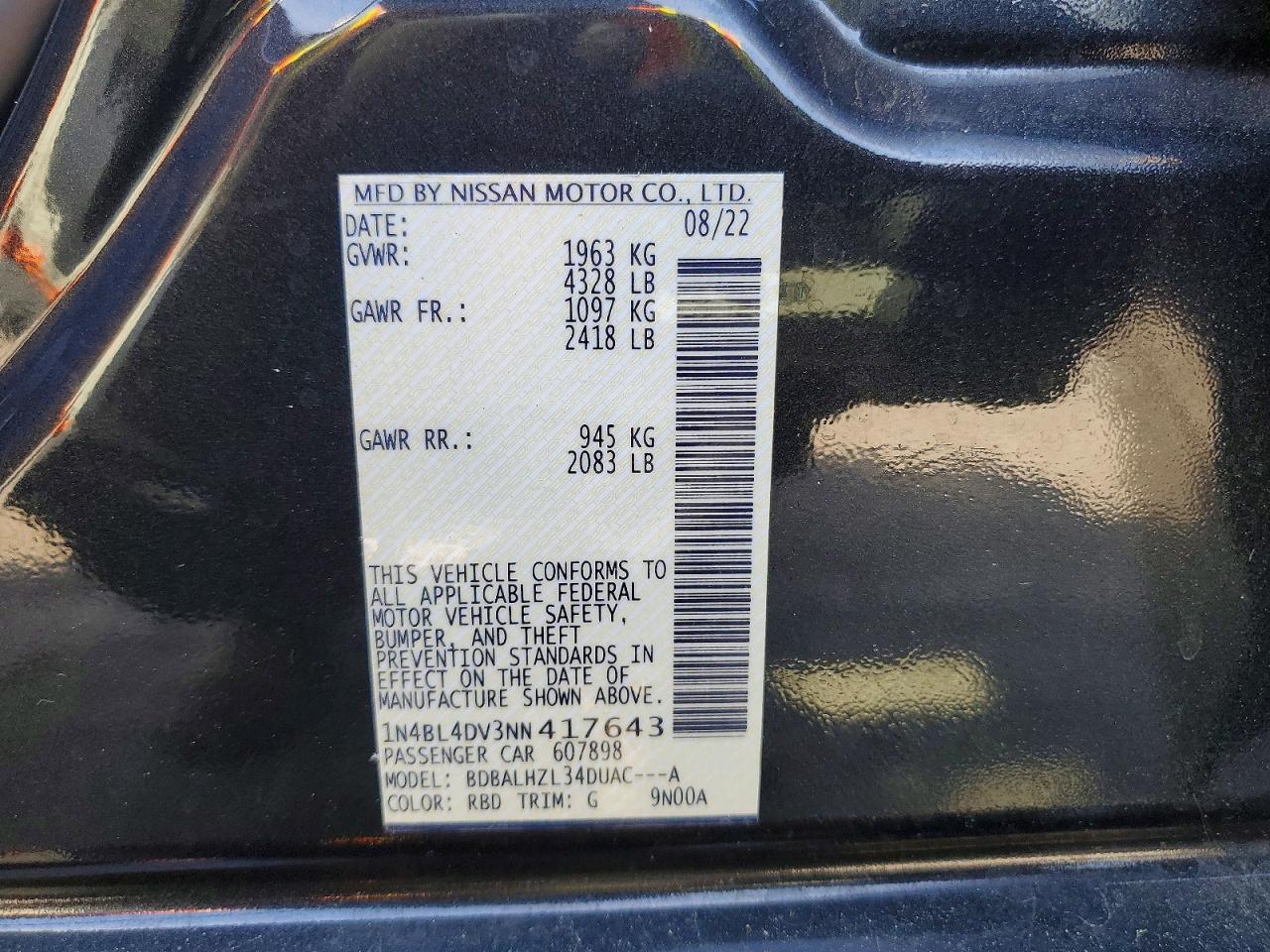 2022 NISSAN ALTIMA