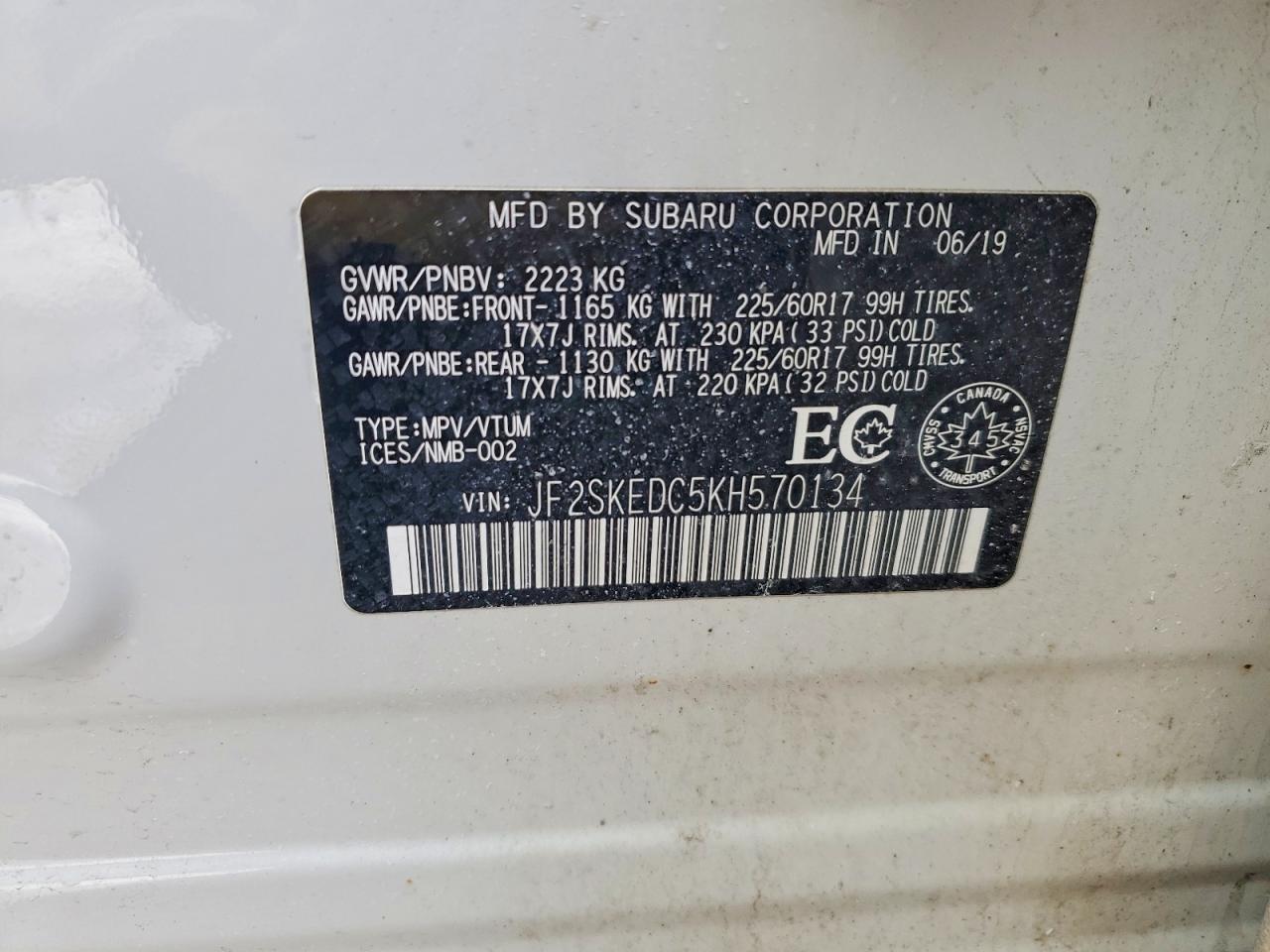 2019 SUBARU FORESTER