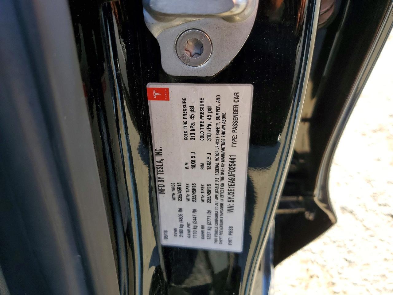 2018 TESLA MODEL 3