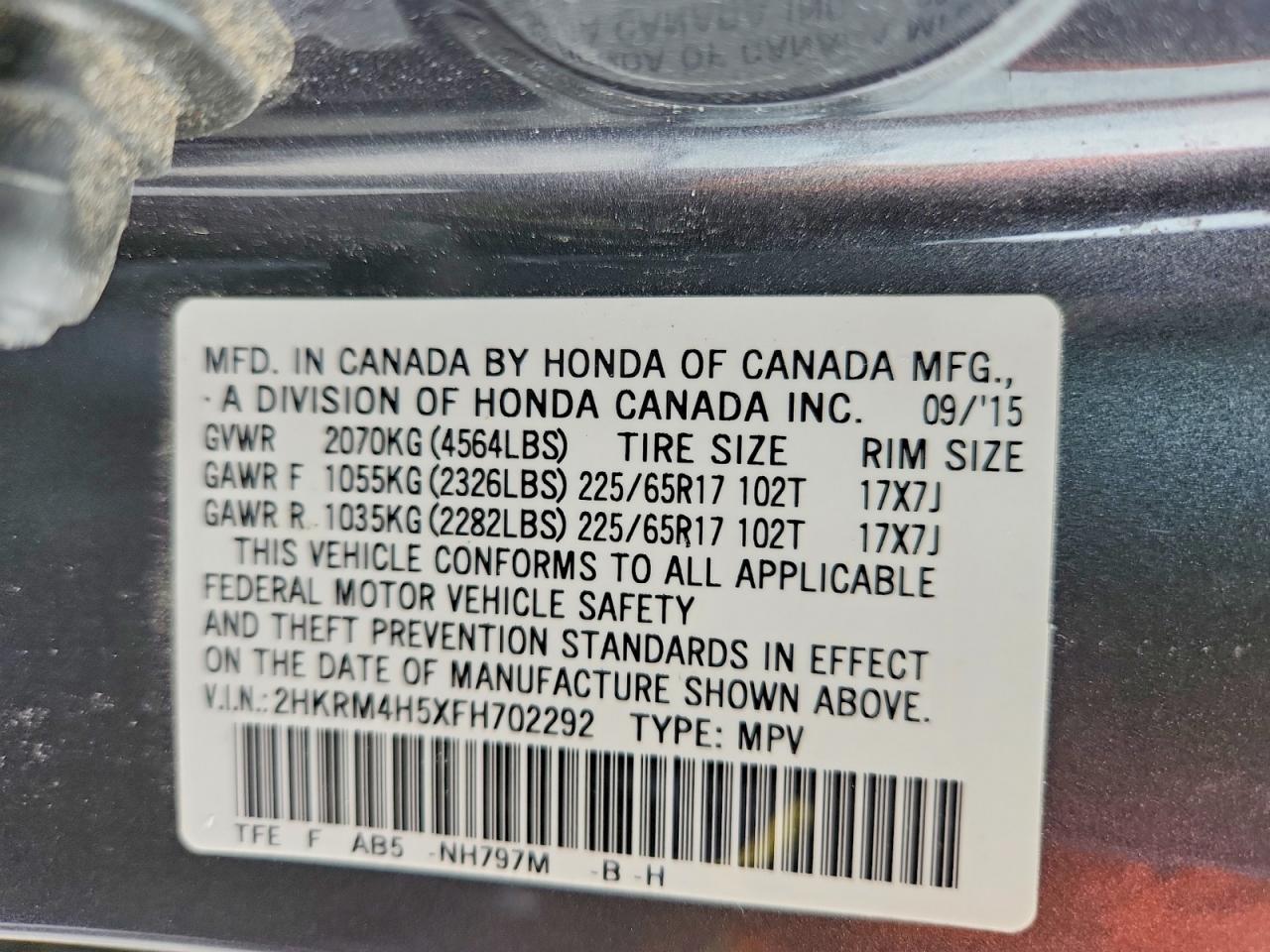 2015 HONDA CR-V