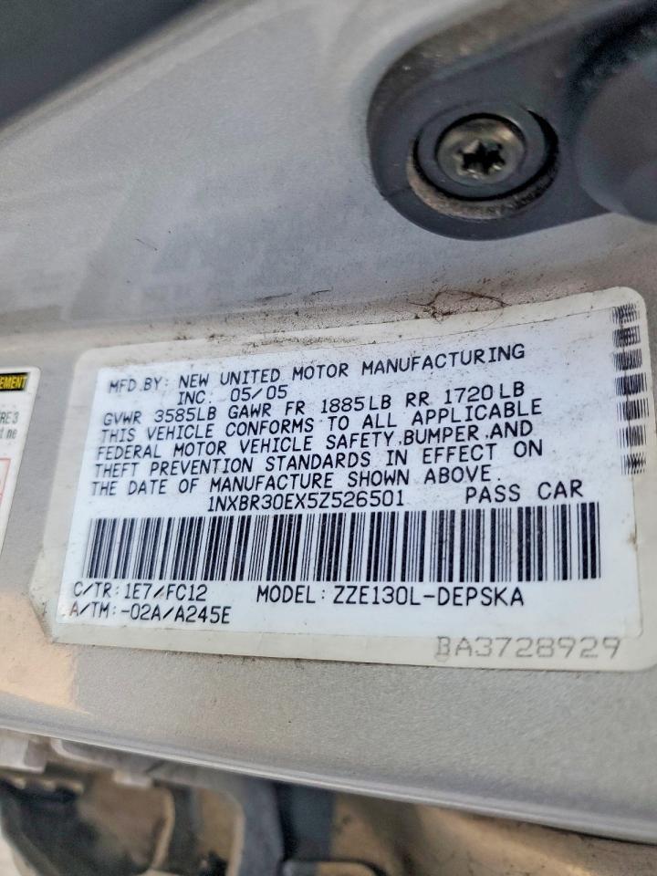 2005 TOYOTA COROLLA