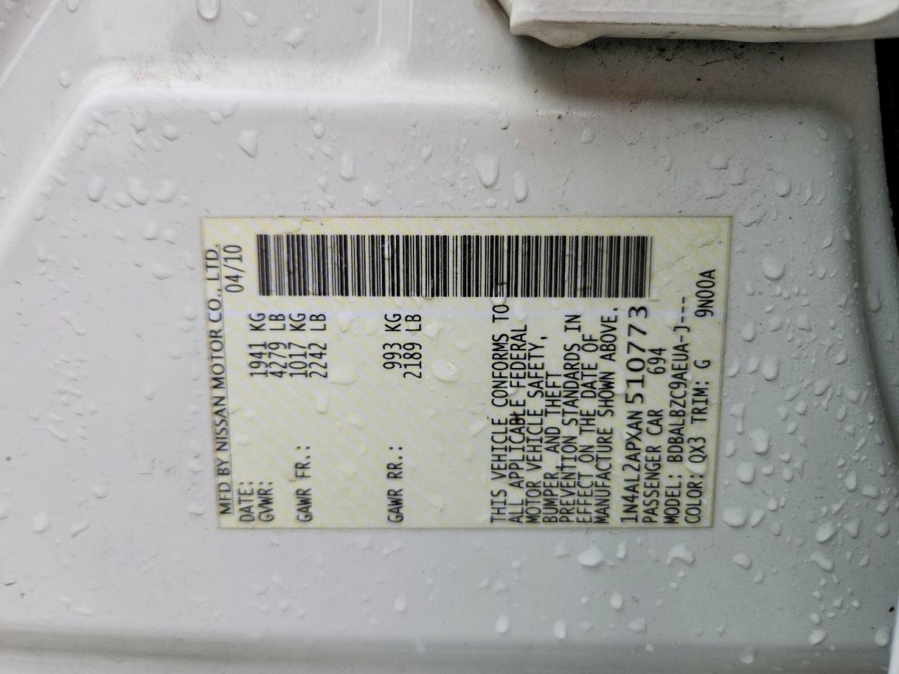 2010 NISSAN ALTIMA
