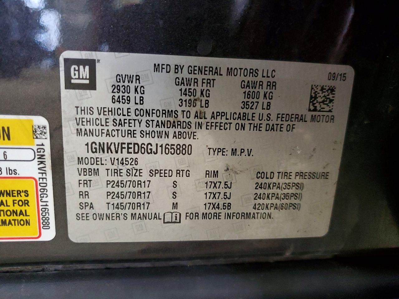 2016 CHEVROLET TRAVERSE