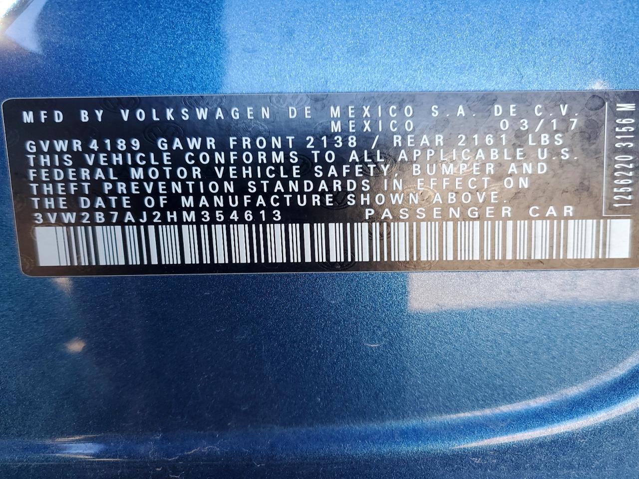 2017 VOLKSWAGEN JETTA