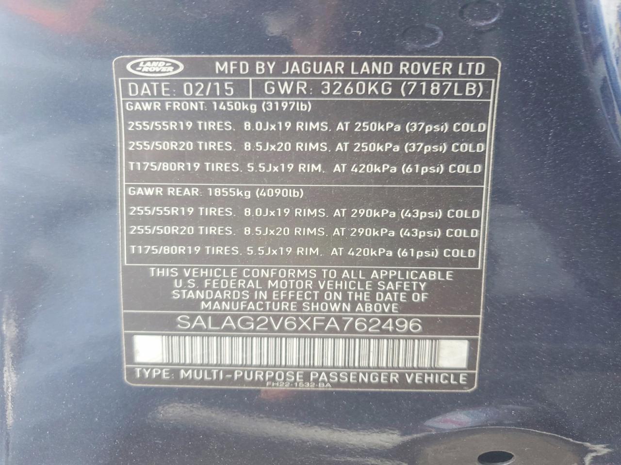 2015 LAND ROVER LR4