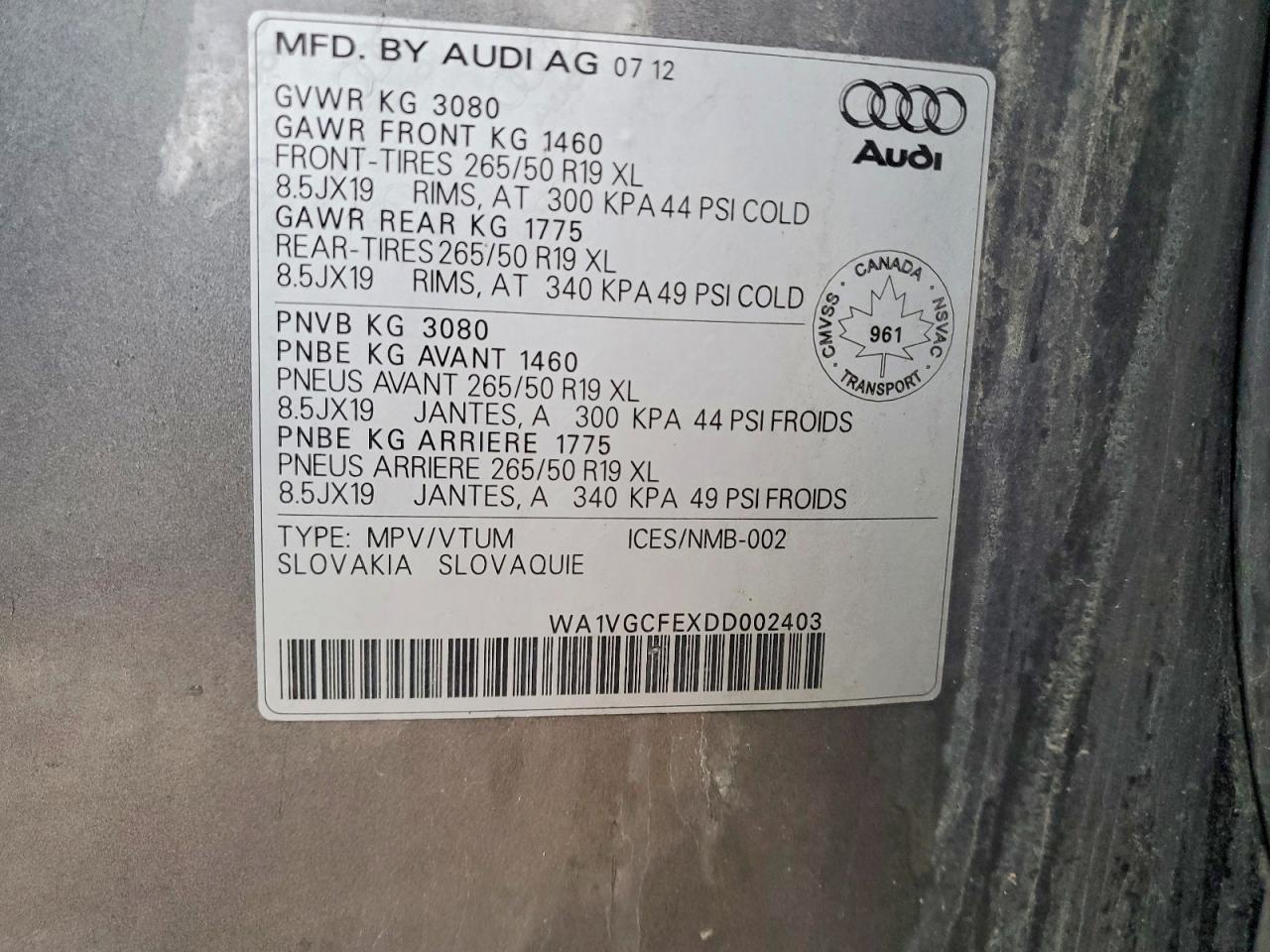 2013 AUDI Q7