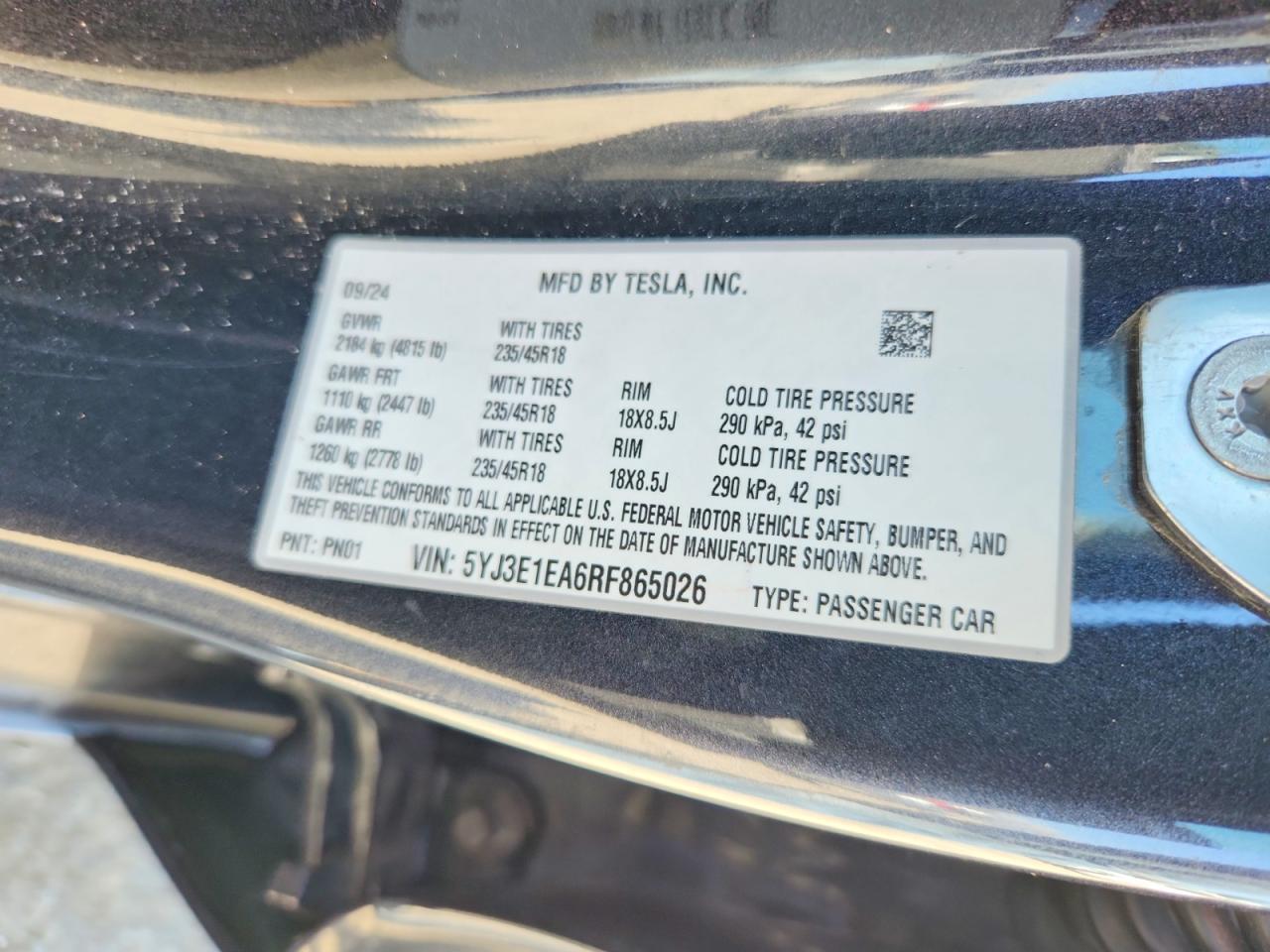 2024 TESLA MODEL 3