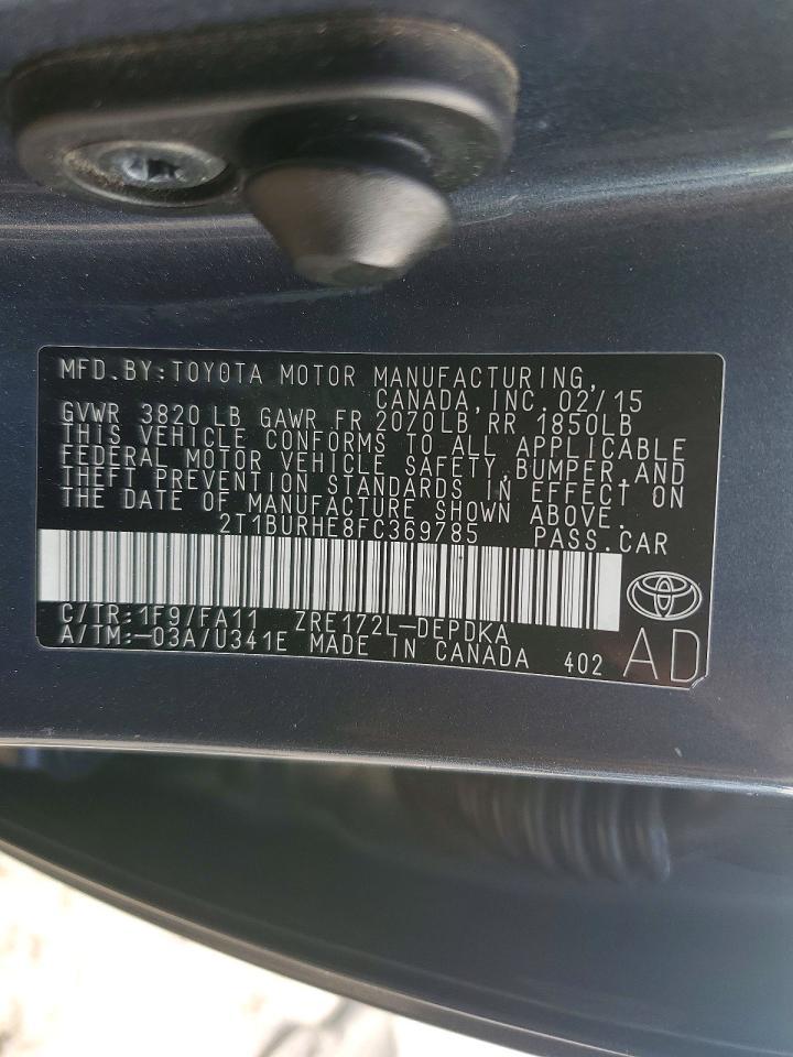 2015 TOYOTA COROLLA