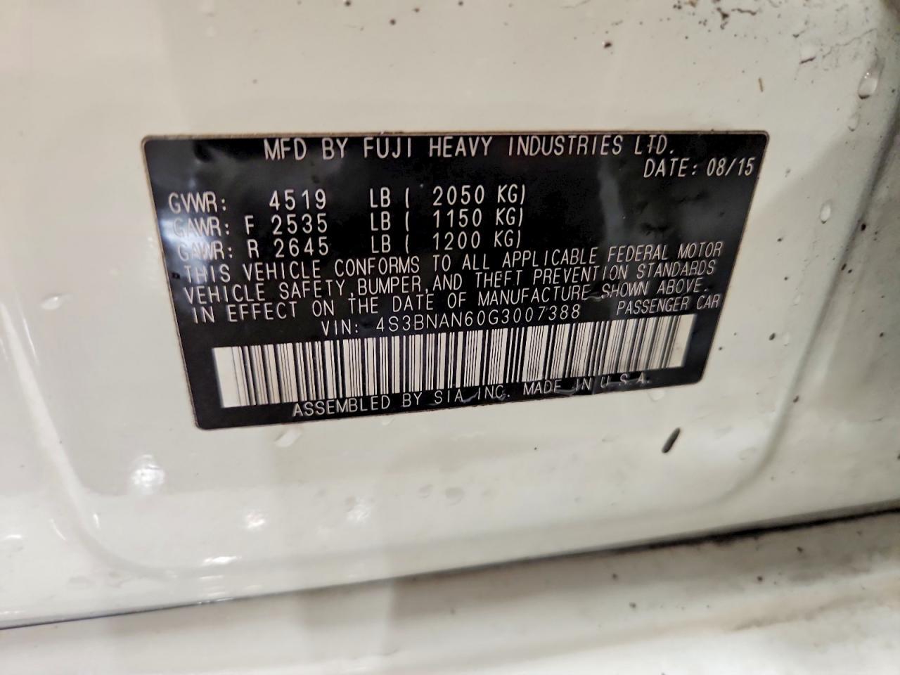 2016 SUBARU Legacy