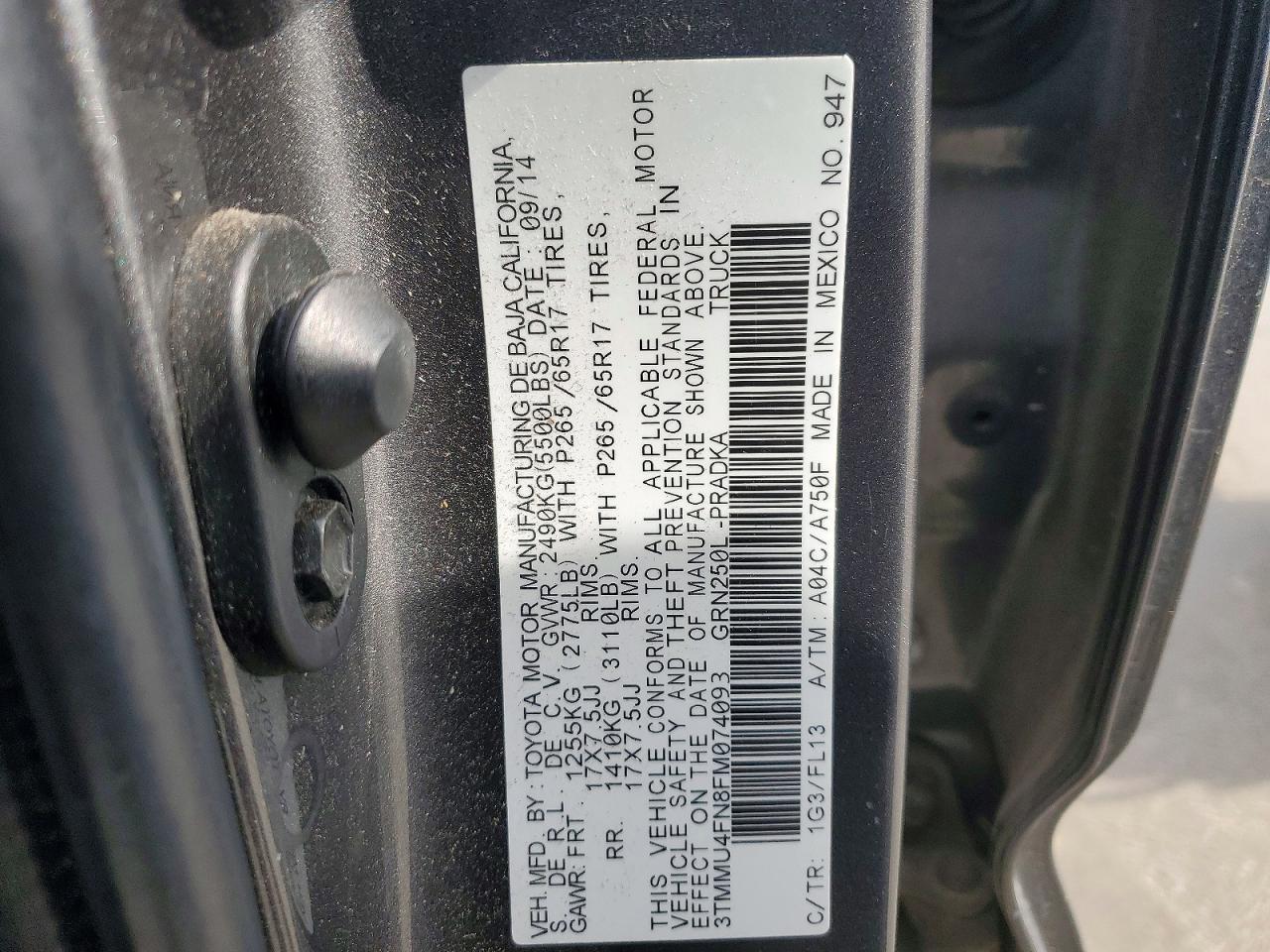 2015 TOYOTA TACOMA