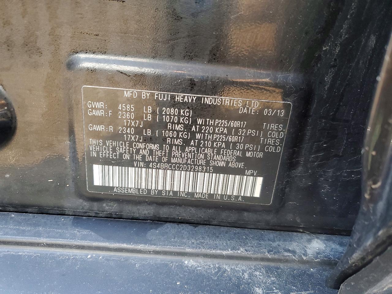2013 SUBARU Outback