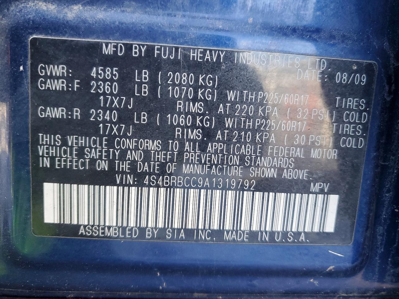 2010 SUBARU Outback