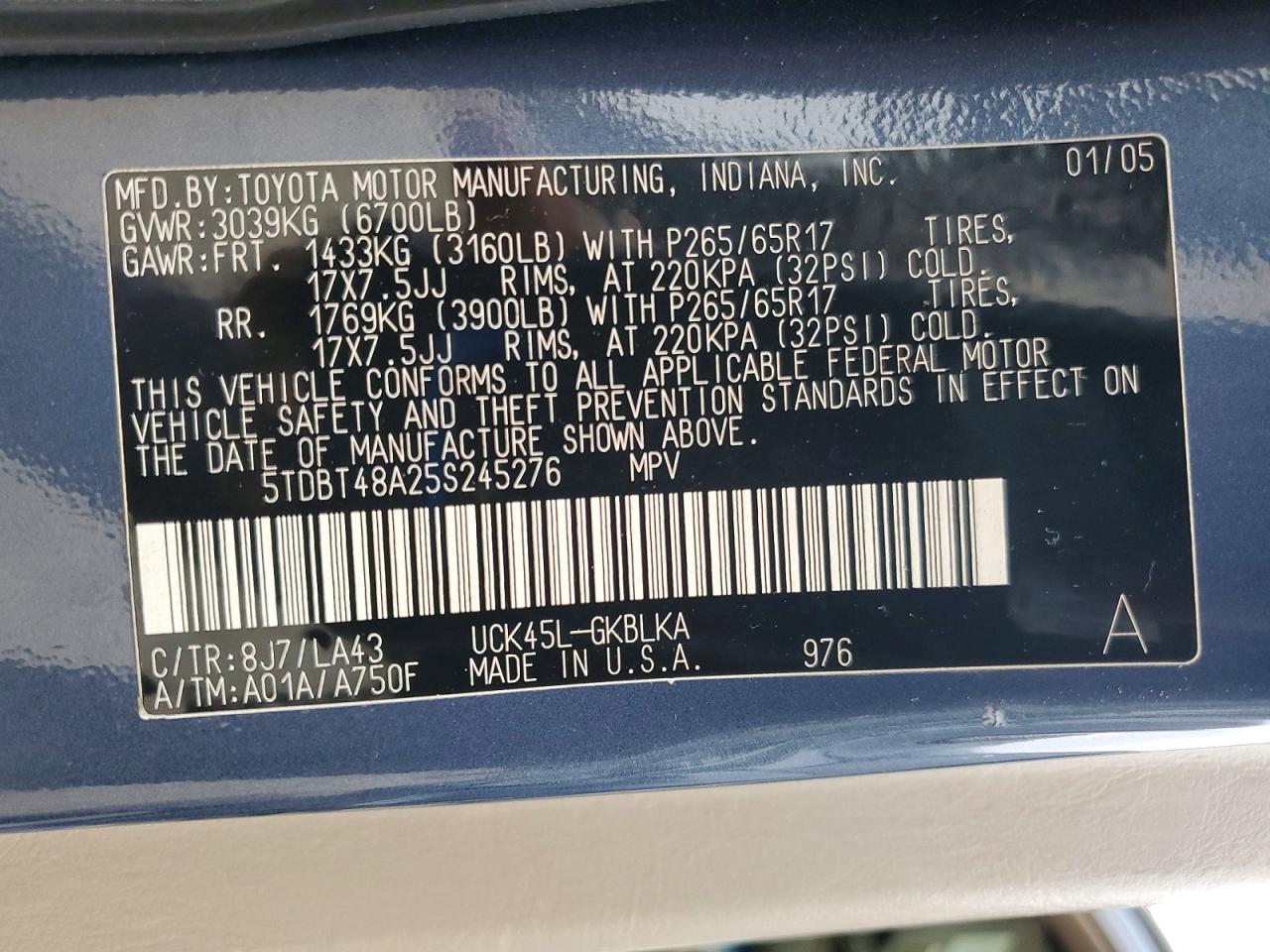 2005 TOYOTA Sequoia