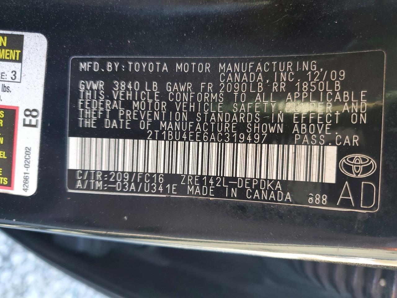 2010 TOYOTA COROLLA