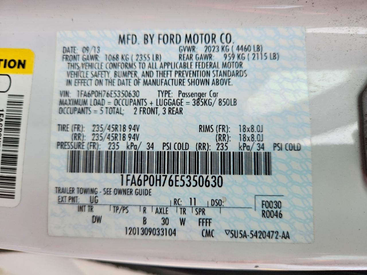 2014 FORD FUSION