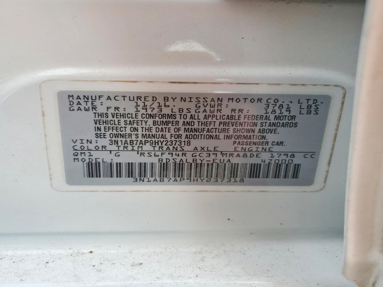 2017 NISSAN SENTRA