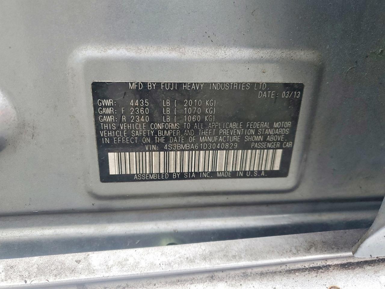 2013 SUBARU Legacy