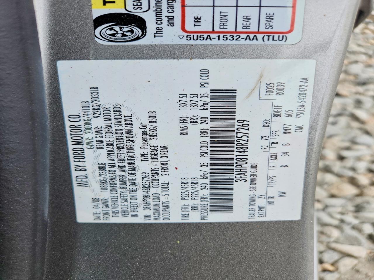 2008 FORD FUSION