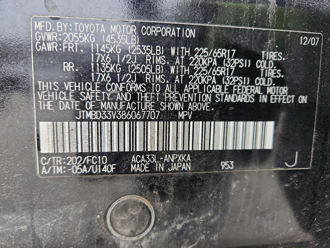 2008 TOYOTA RAV4