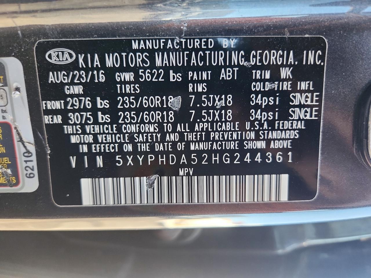2017 KIA SORENTO