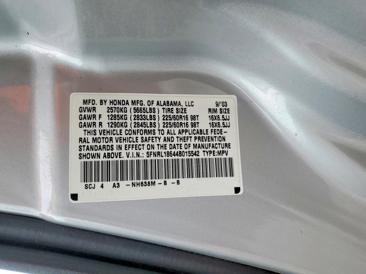 2004 HONDA ODYSSEY