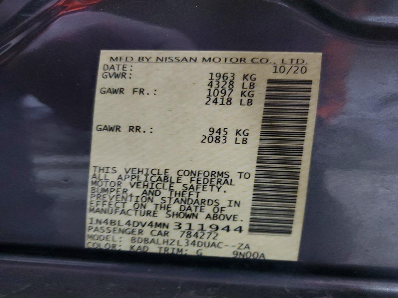 2021 NISSAN ALTIMA