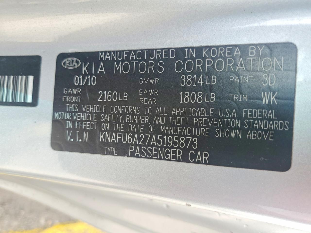 2010 KIA FORTE