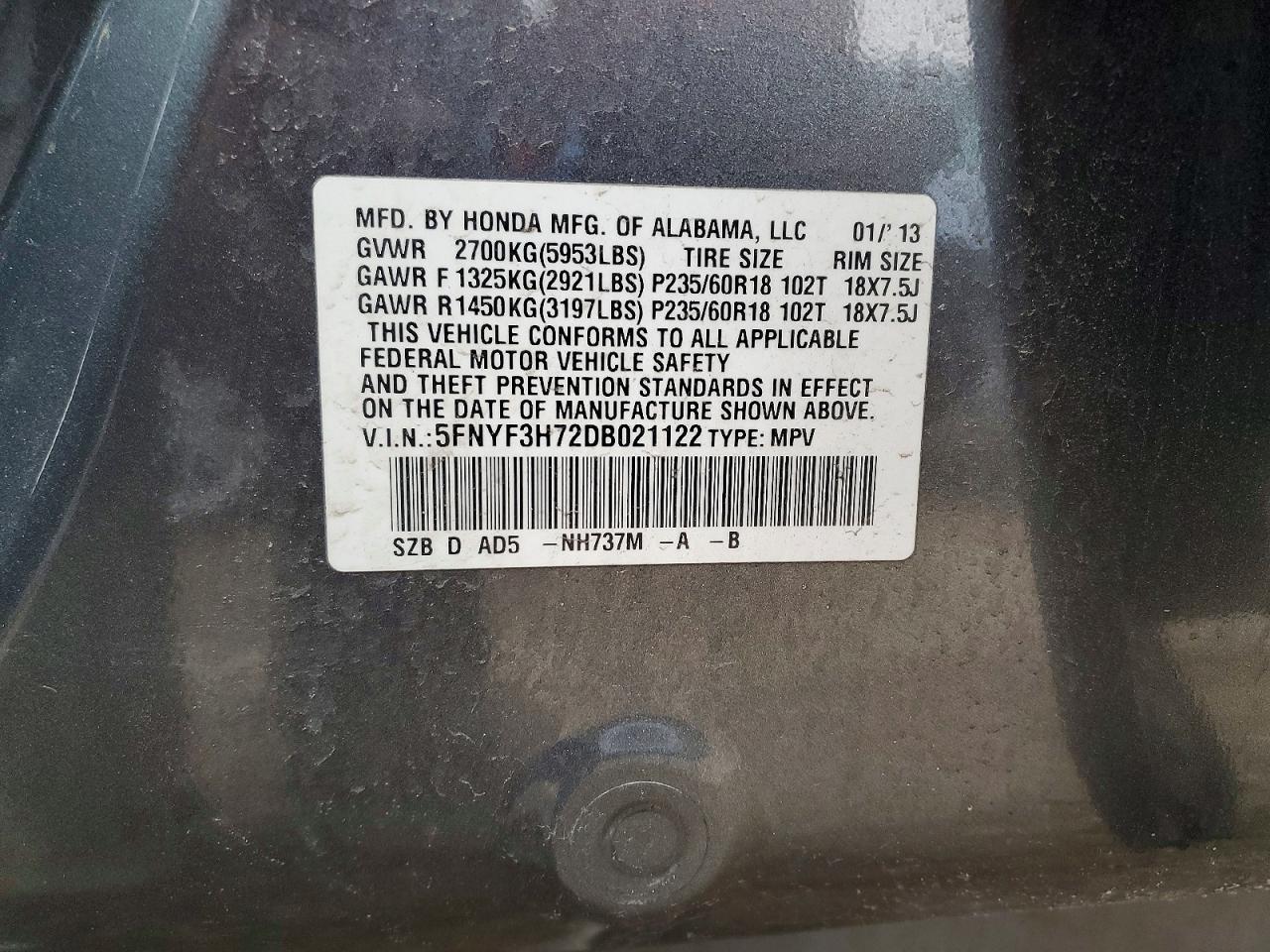 2013 HONDA PILOT