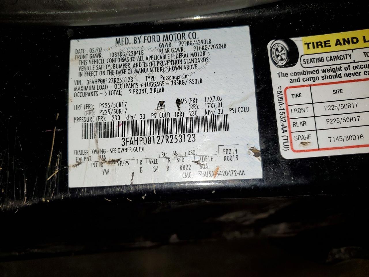 2007 FORD FUSION