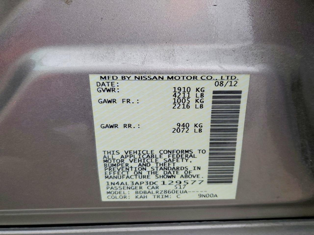 2013 NISSAN ALTIMA