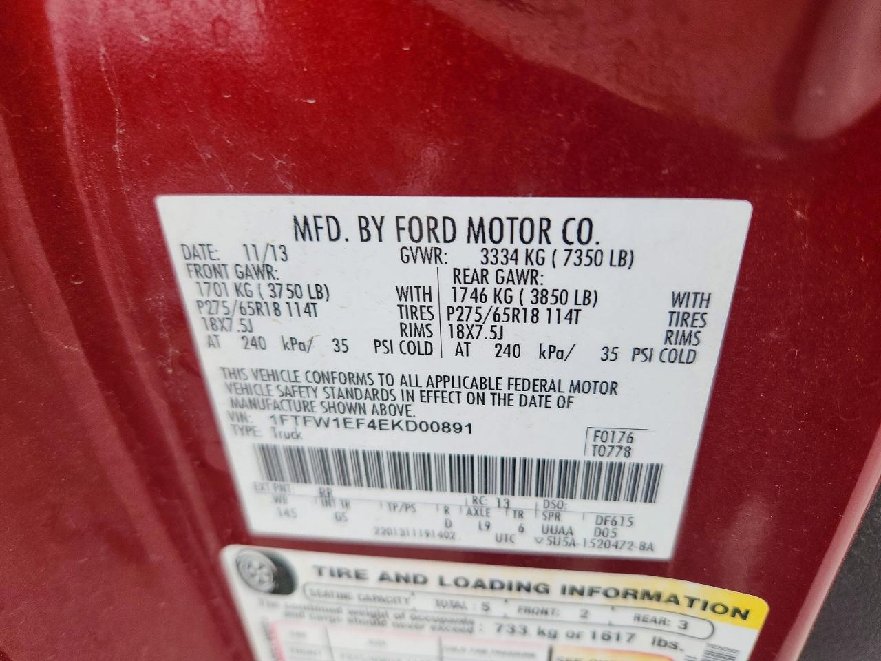 2014 FORD F-150 Lightning