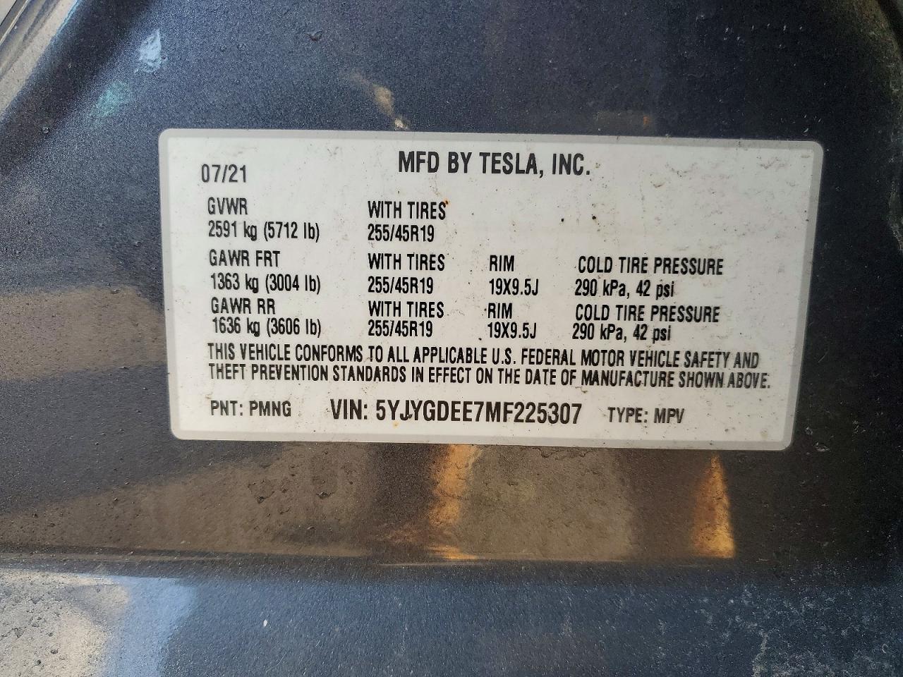 2021 TESLA MODEL Y