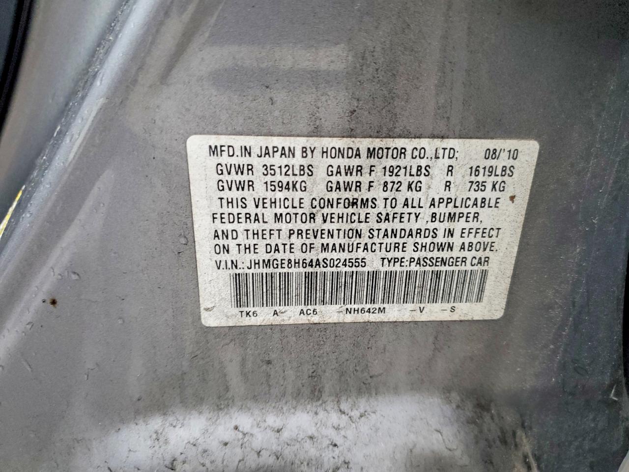 2010 HONDA FIT