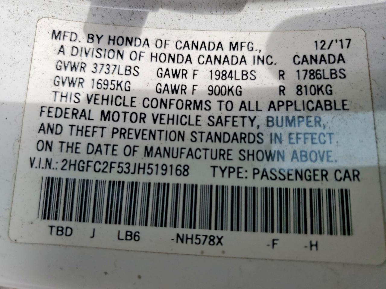 2018 HONDA CIVIC