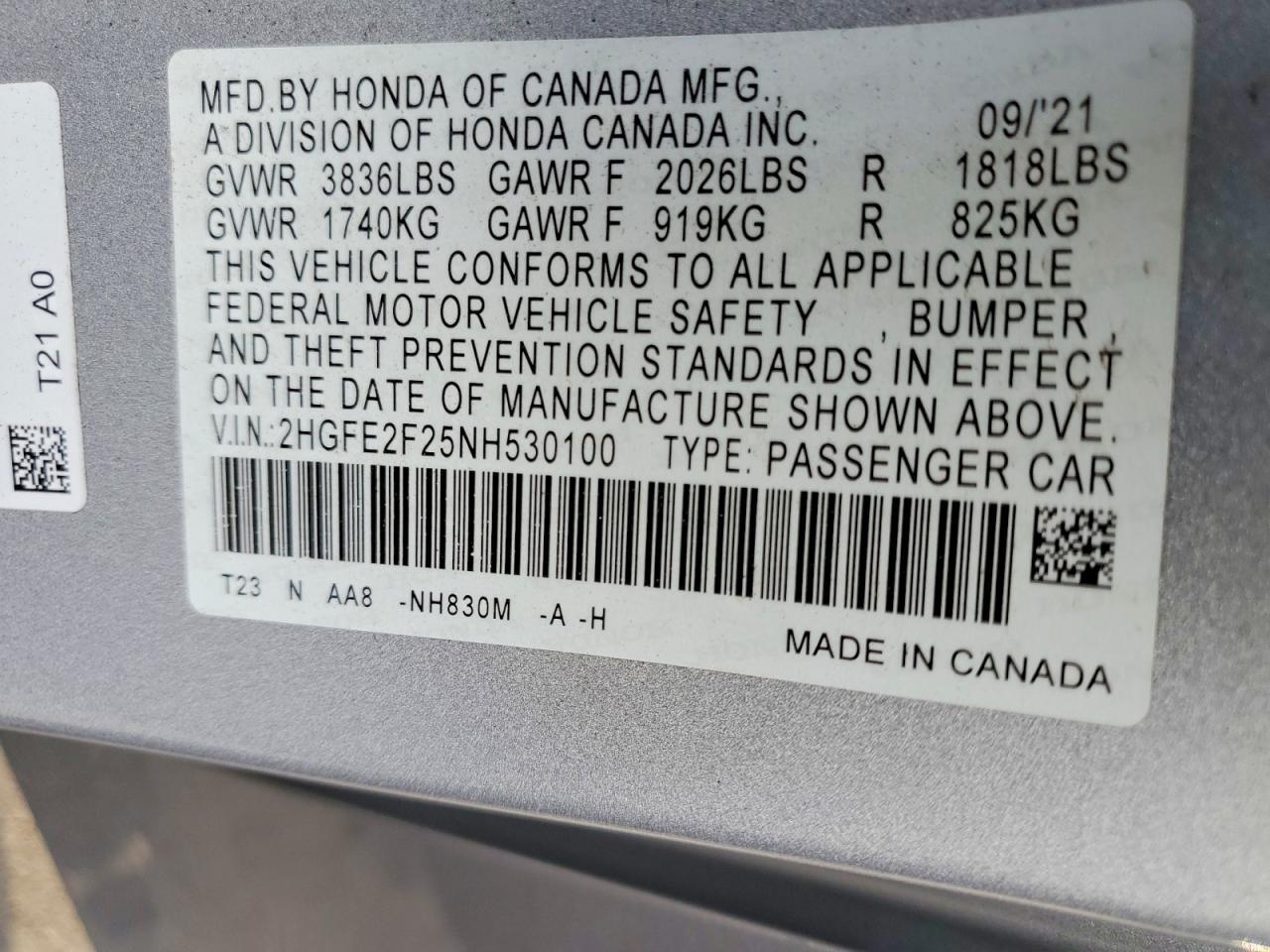 2022 HONDA CIVIC
