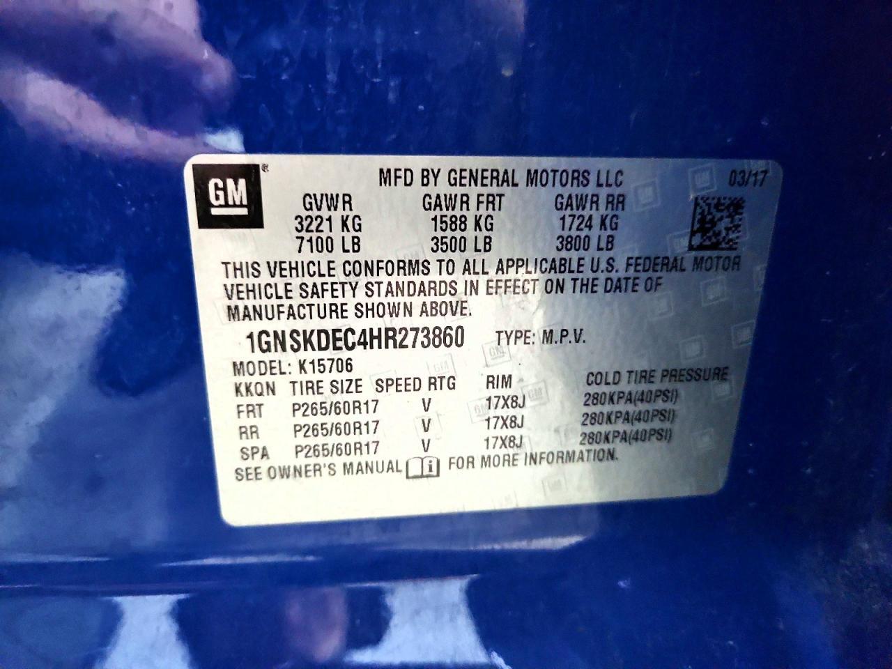 2017 CHEVROLET Tahoe