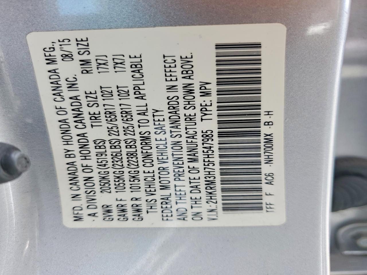 2015 HONDA CR-V