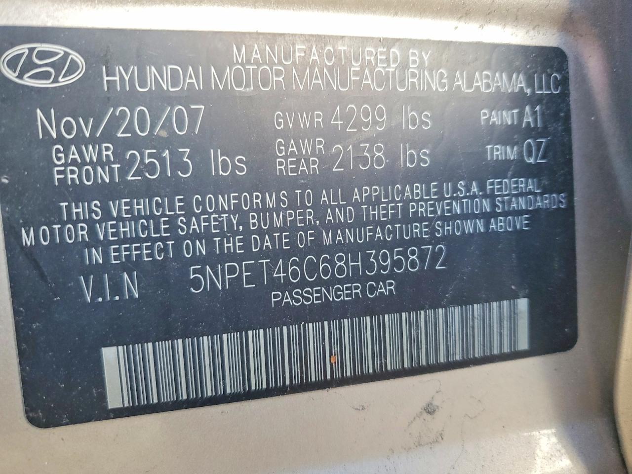 2008 HYUNDAI SONATA