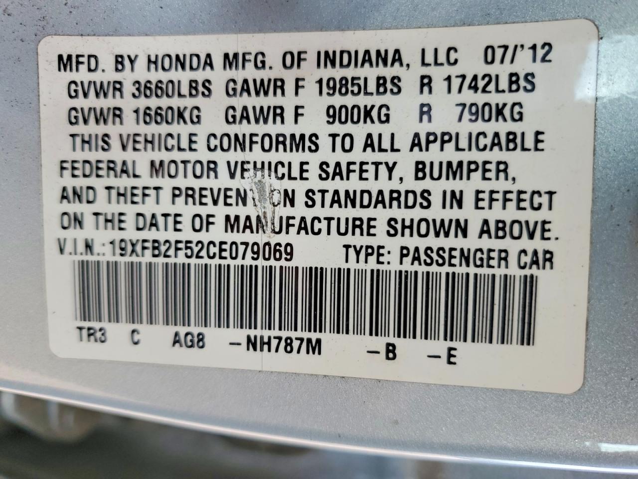 2012 HONDA CIVIC