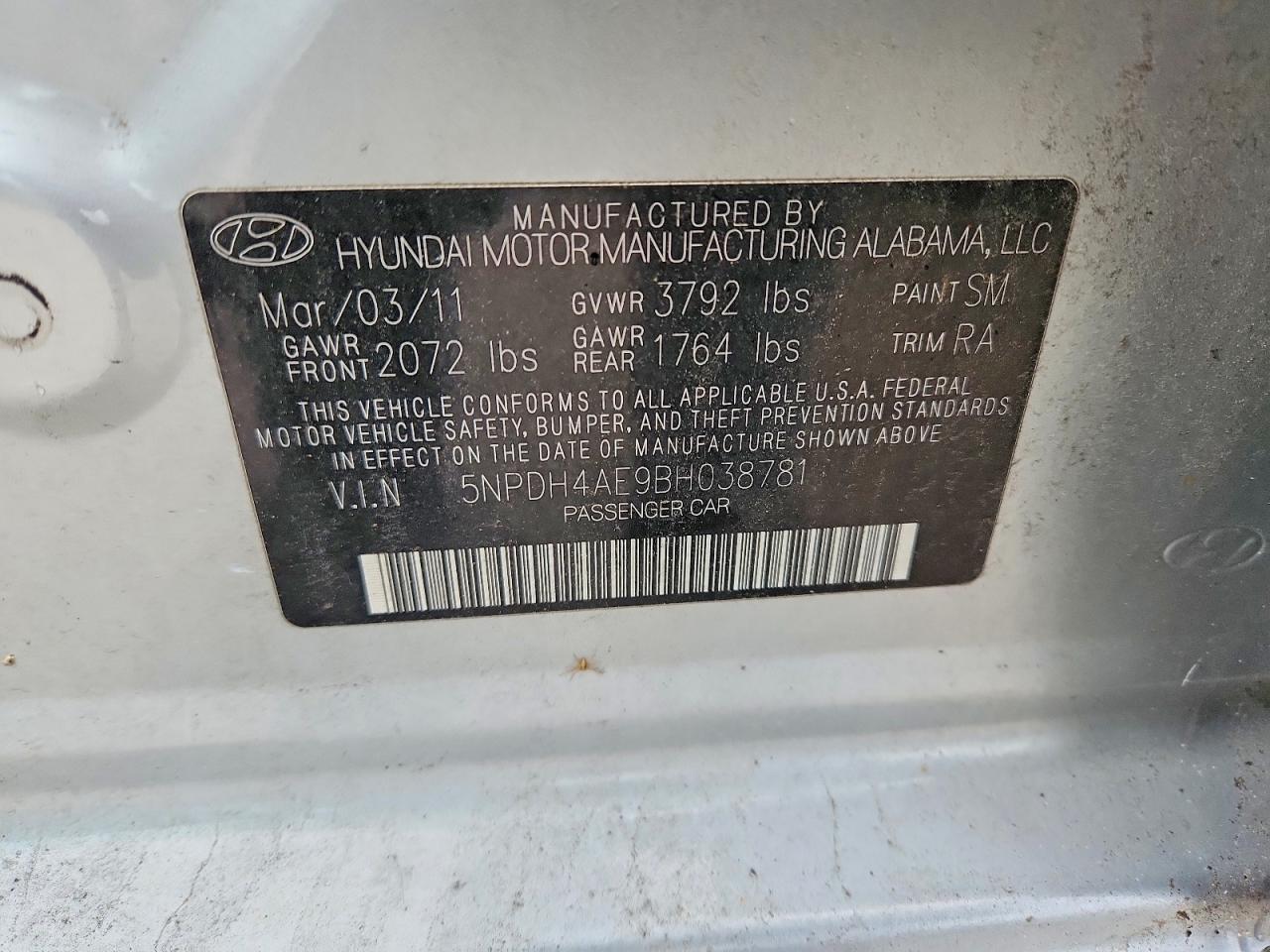 2011 HYUNDAI ELANTRA