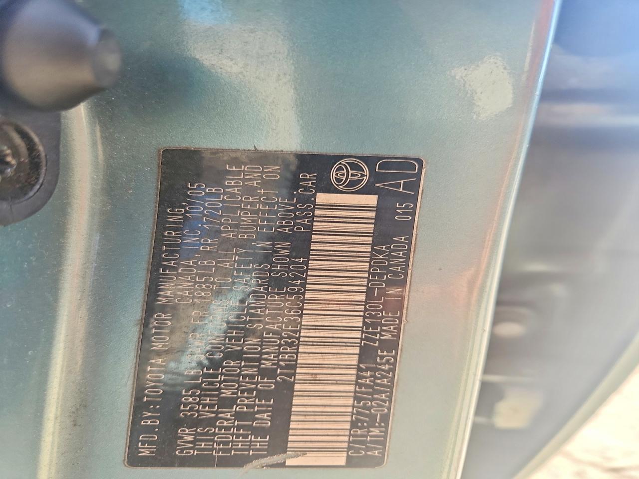 2006 TOYOTA COROLLA