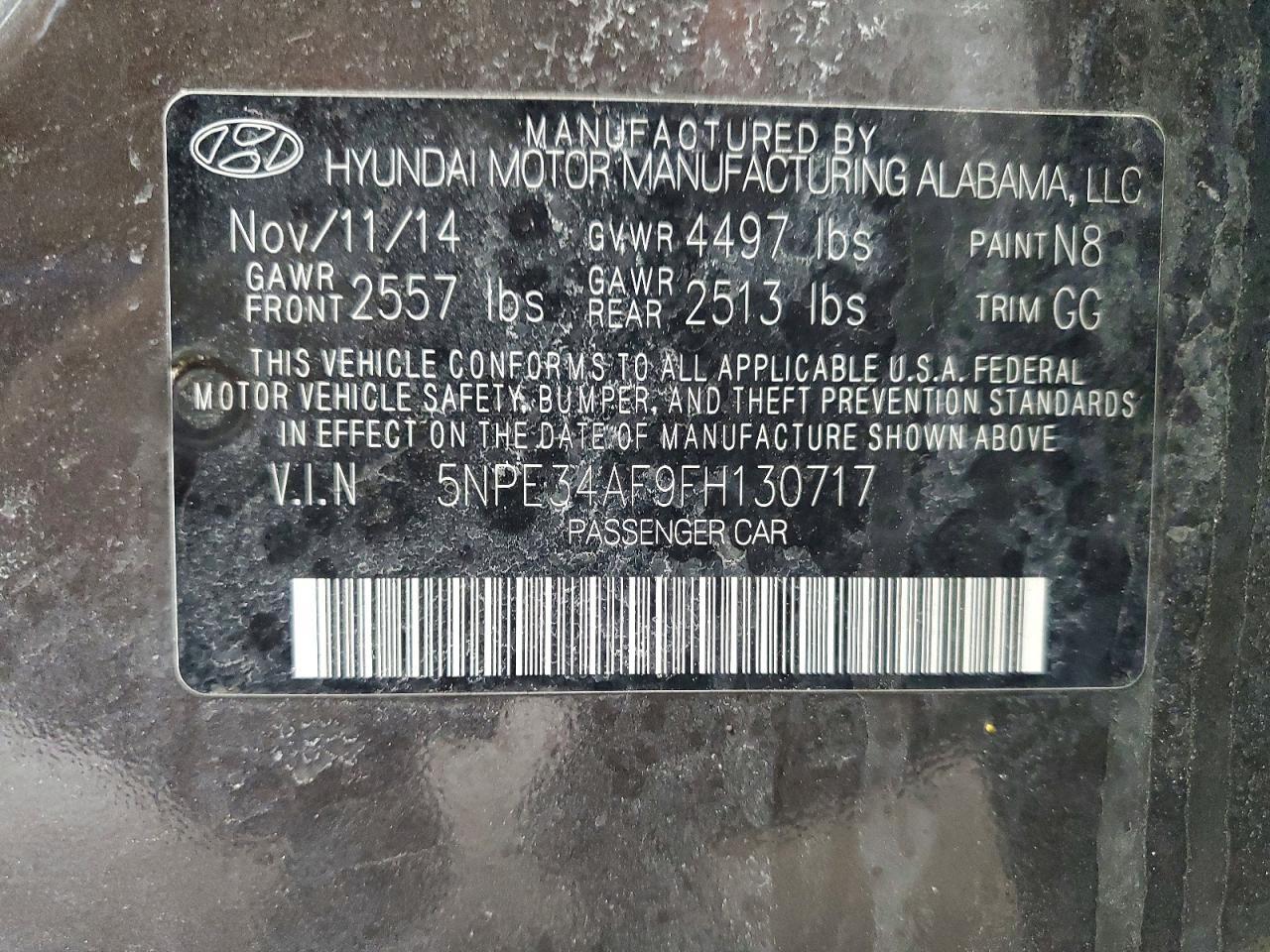 2015 HYUNDAI SONATA
