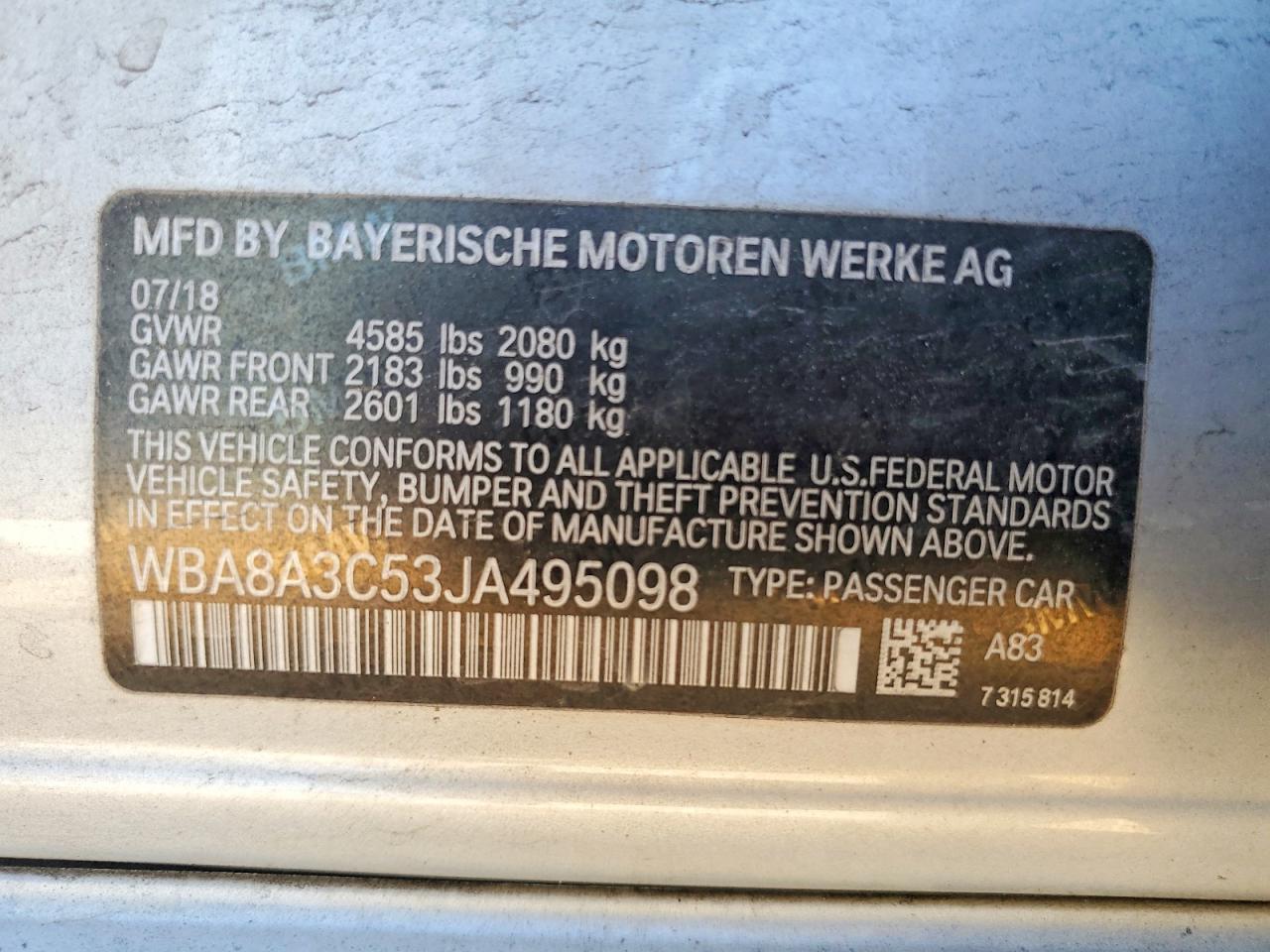 2018 BMW 3 SERIES