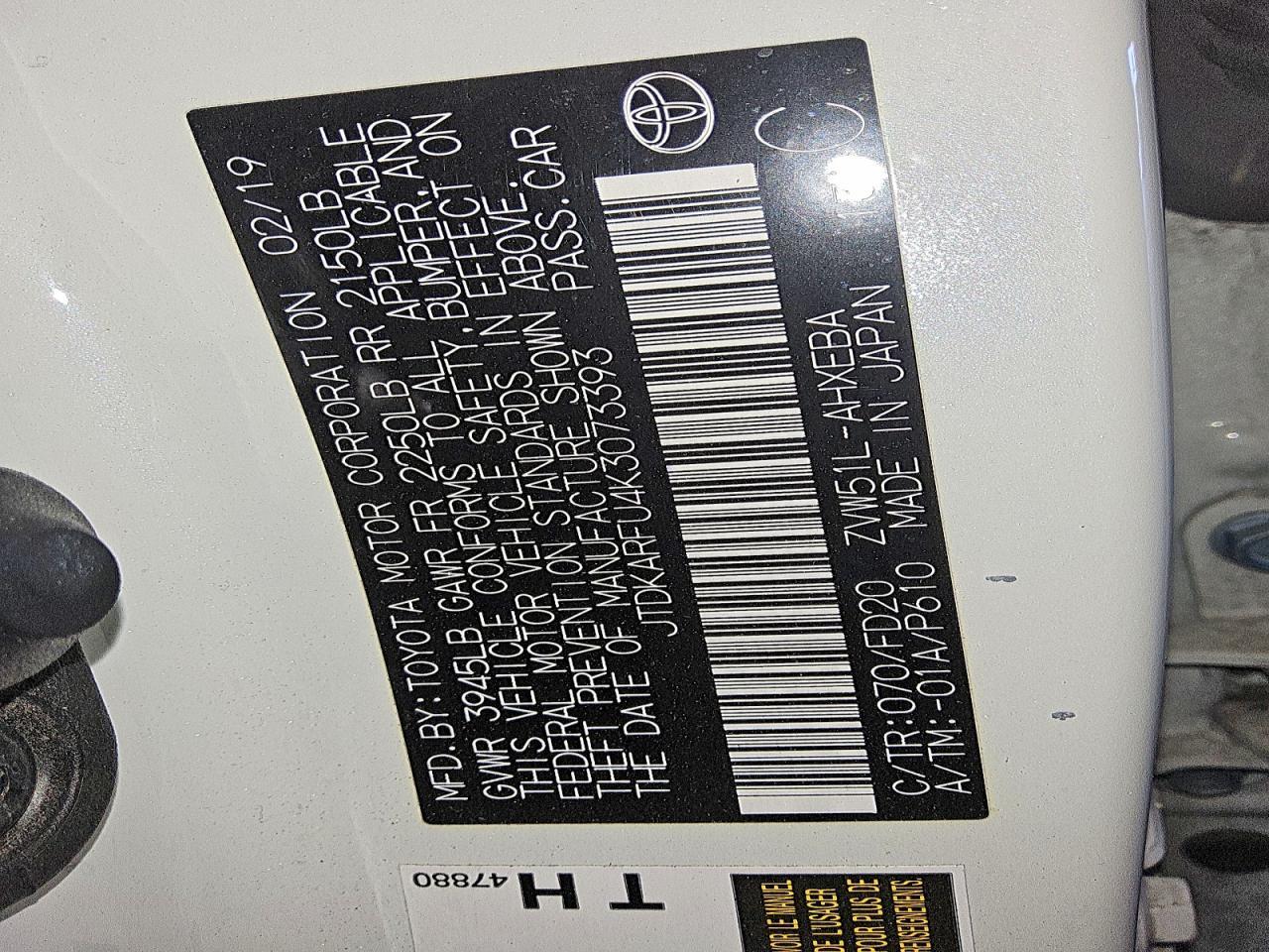 2019 TOYOTA PRIUS